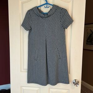 Tyler Boe XS short sleeves black and gray roll neck dress with pockets.